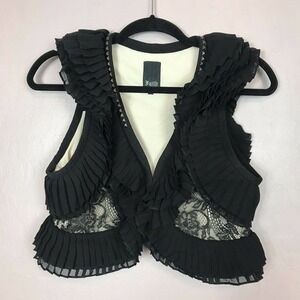 NEW Faith Connexion Silk Flounced Bolero Vest S